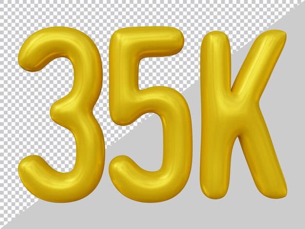 PSD design de 35 mil seguidores em renderização 3d