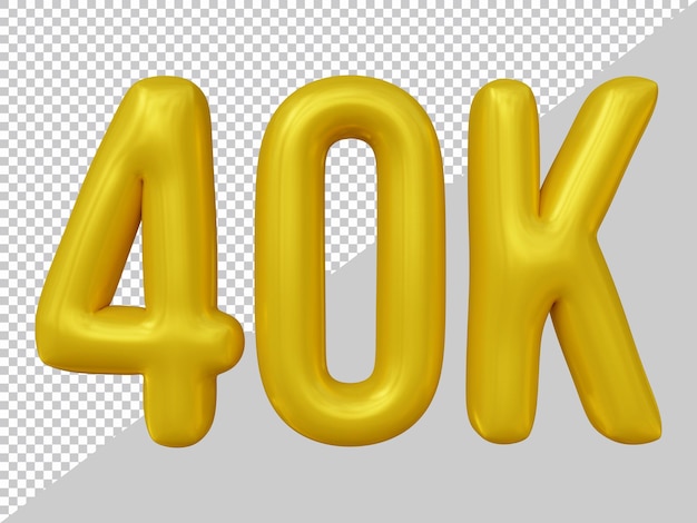 Design de 40 mil seguidores em renderização 3d