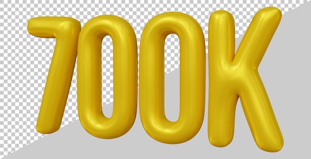 Design de 700k seguidores em renderização 3d