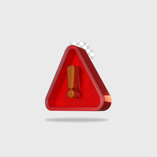design de alerta de ícone de renderização 3D