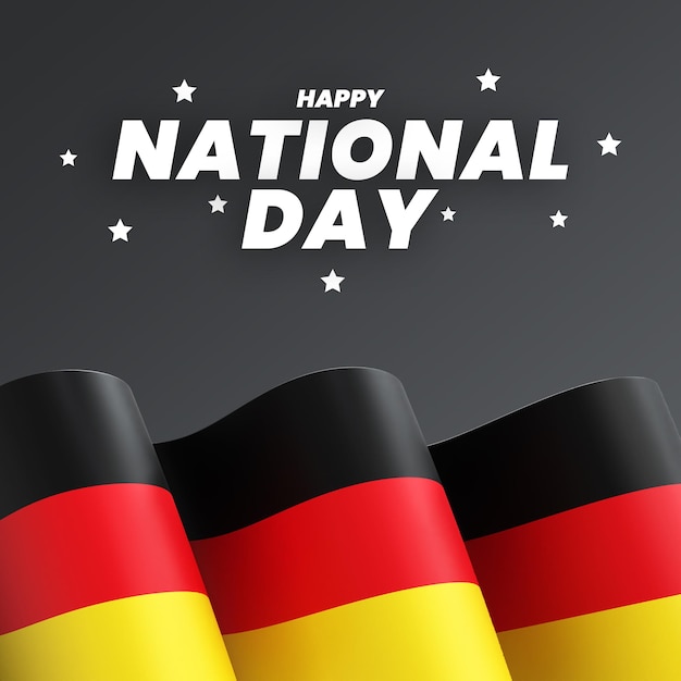 PSD design de bandeira da alemanha, banner do dia da independência nacional, texto editável e plano de fundo