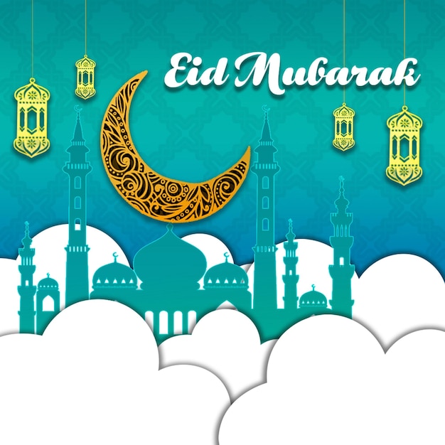 design de bandeira de eid psd