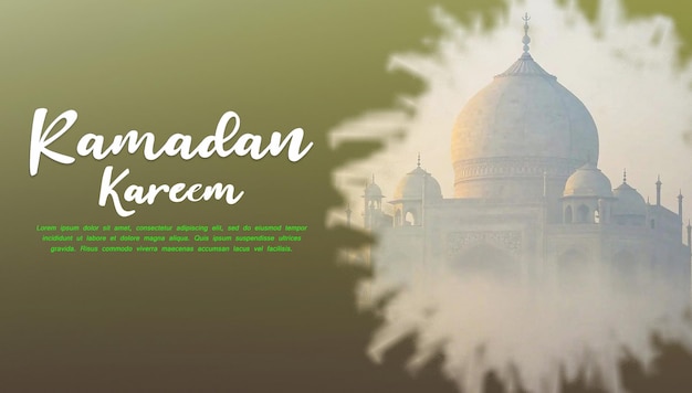 Design de bandeira do festival islâmico de ramadan kareem psd