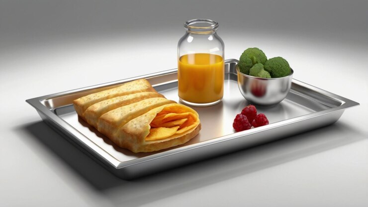PSD design de bandeja de comida de marca para catering elegante