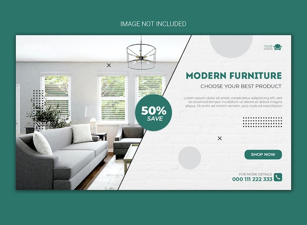 design de banner da web de mídia social de móveis modernos
