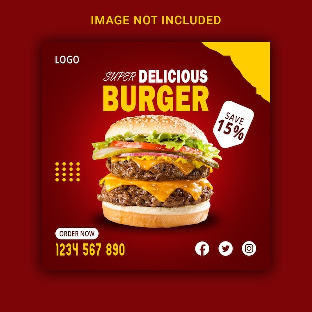 Design de Banner de Burger PSD grátis