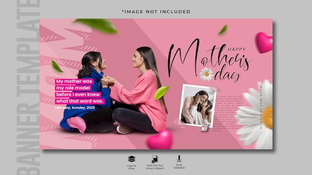 Design de banner de comemoração do dia das mães