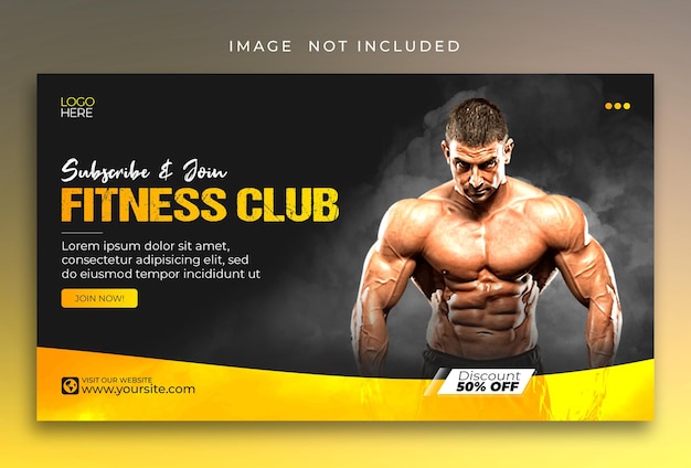 Design de banner dinâmico de clube de fitness