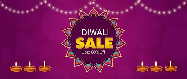 PSD design de banner diwali para facebook