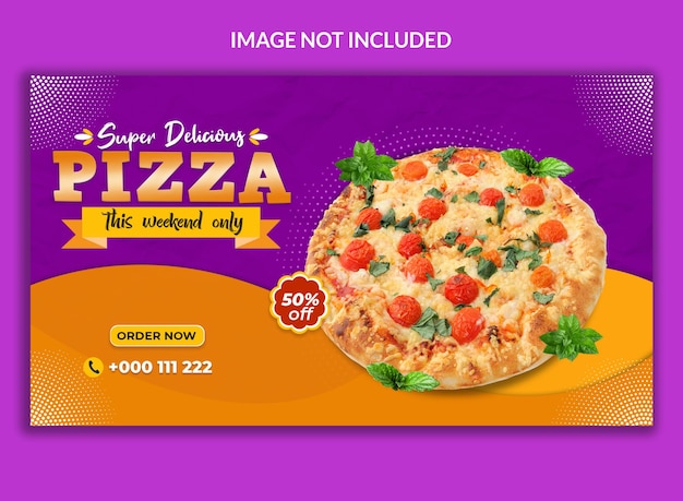 PSD design de banner web de pizza super deliciosa