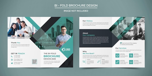 PSD design de brochura de negócios corporativos com duas dobras