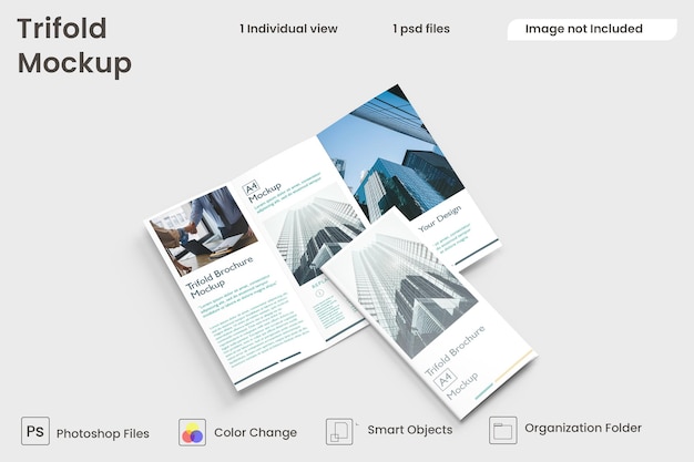 Design de brochura empresarial com três dobras Premium Psd