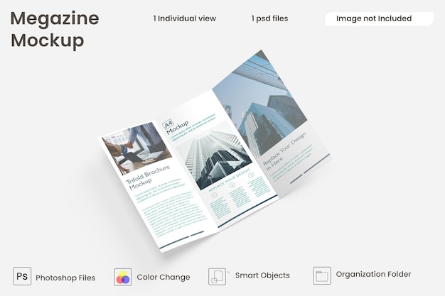 Design de brochura empresarial com três dobras premium psd