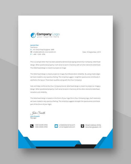 Design de cabeçalho corporativo moderno