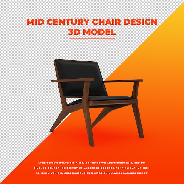 Design de cadeira de meados do século