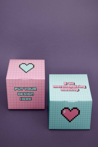 Design de caixa de envelopes de merchandising de 8 bits