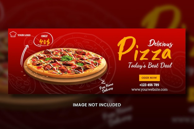 Design de capa de comida no Facebook