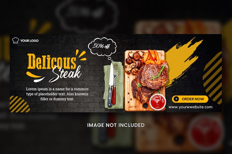 PSD design de capa de comida no facebook