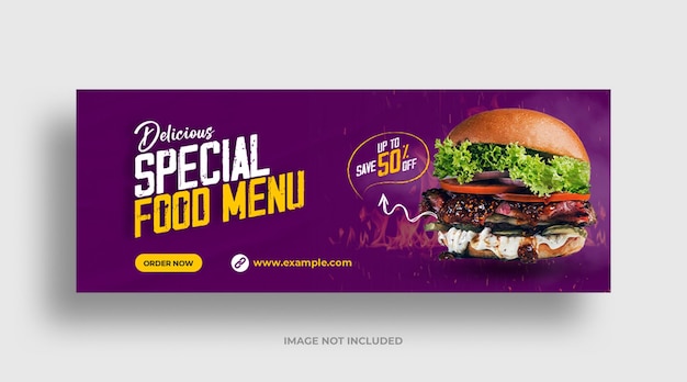 Design de capa para facebook de mídia social de fast food