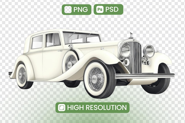 PSD design de carros clássicos explorando a elegância de automóveis vintage com imagens de alta resolução png e arquivos psd uma viagem através da história automotiva mostrando estilo atemporal e maravilhas de engenharia
