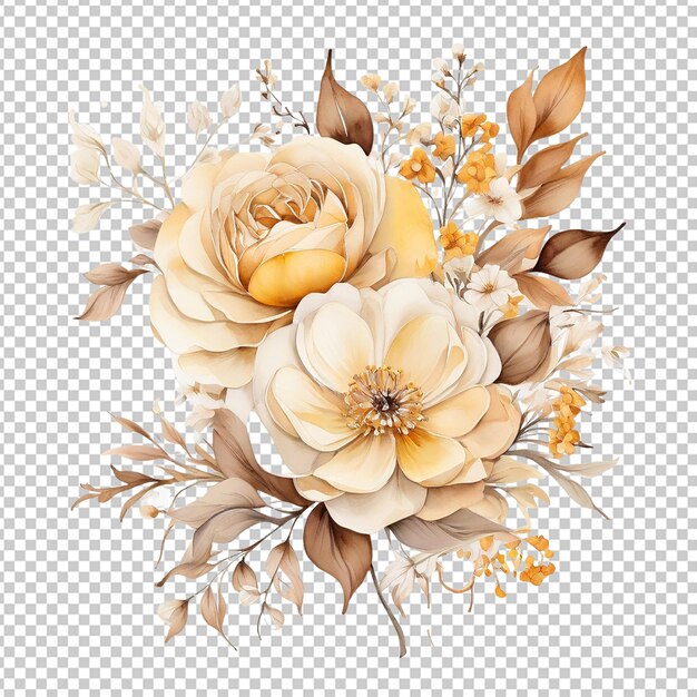 PSD design de cartão de casamento com design floral em aquarela