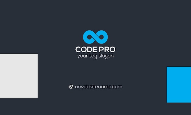 Design de cartão de visita Code Pro com símbolo infinito