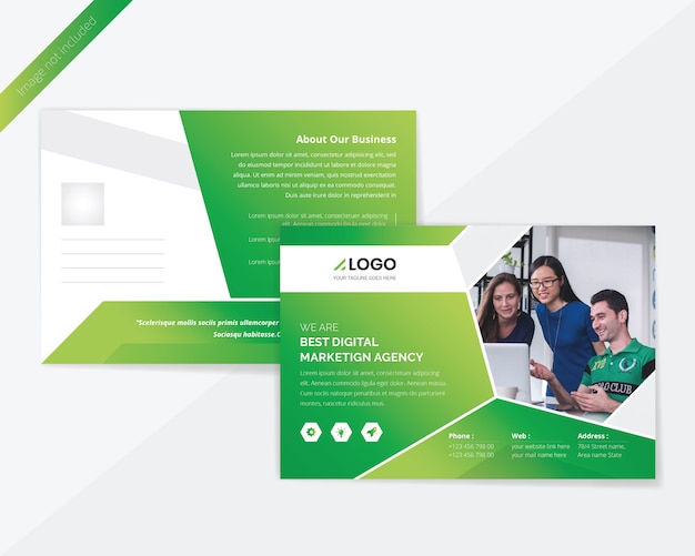 PSD design de cartão-postal corporativo verde