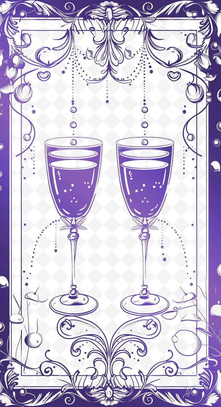 PSD design de cartão postal de aniversário png com moldura elegante design de estilo outline arts scribble decorative
