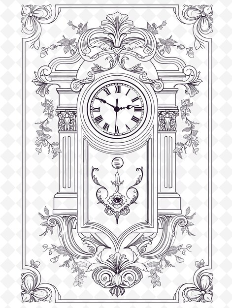 PSD design de cartão postal de aposentadoria png com moldura vintage design de estilo d outline arts scribble decorative