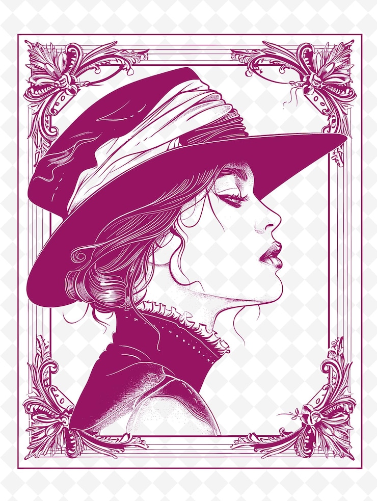 PSD design de cartão postal png chic com um estilo de moldura de alta moda emparelhado outline arts scribble decorative