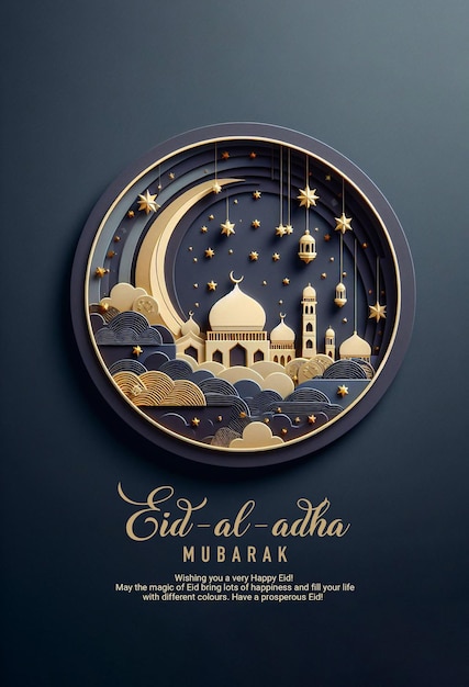 PSD design de cartaz de conceito islâmico de eid al adha islâmico e árabe background para a comunidade muçulmana