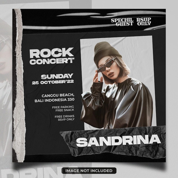 Design de cartaz de concerto de rock