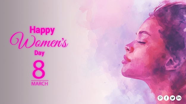 PSD design de cartaz de mídia social gratuito do dia internacional da mulher