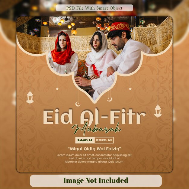 Design de cartaz para a celebração do Eid al-Fitr Mubarak