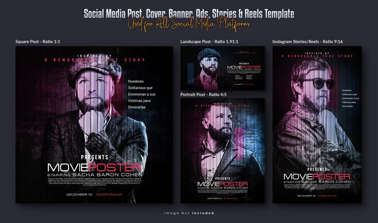PSD design de cartazes de filmes