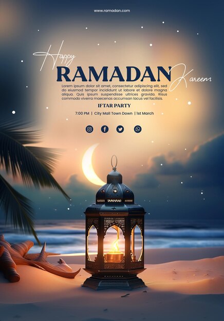 PSD design de cartazes do ramadan kareem