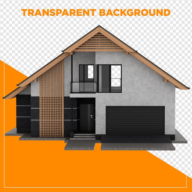 Design de casa moderna com arquitetura contemporânea com fundo transparente
