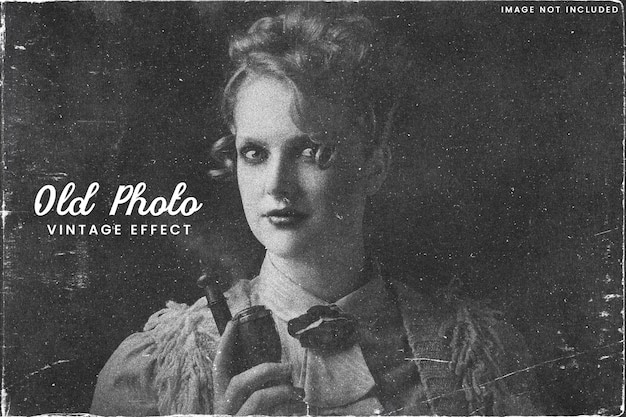 PSD design de efeito de foto vintage