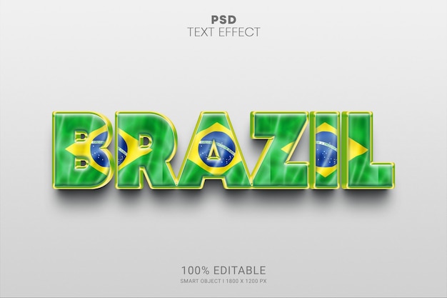 Design de Efeito de Texto 3D Editável PSD Brasil