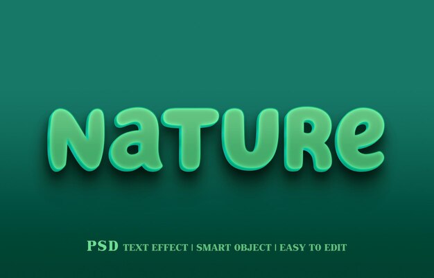 Design de efeito de texto de natureza 3D editável