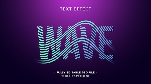 Design de efeito de texto de ondas