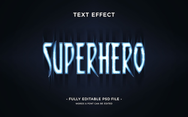 Design de efeito de texto de super-herói