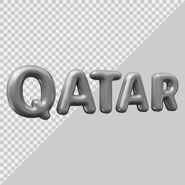 Design de efeito de texto do qatar com estilo moderno 3d