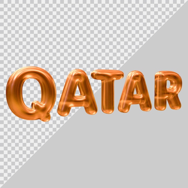 Design de efeito de texto do qatar com estilo moderno 3d