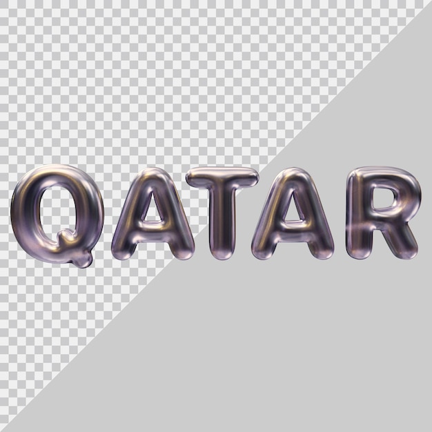 Design de efeito de texto do qatar com estilo moderno 3d