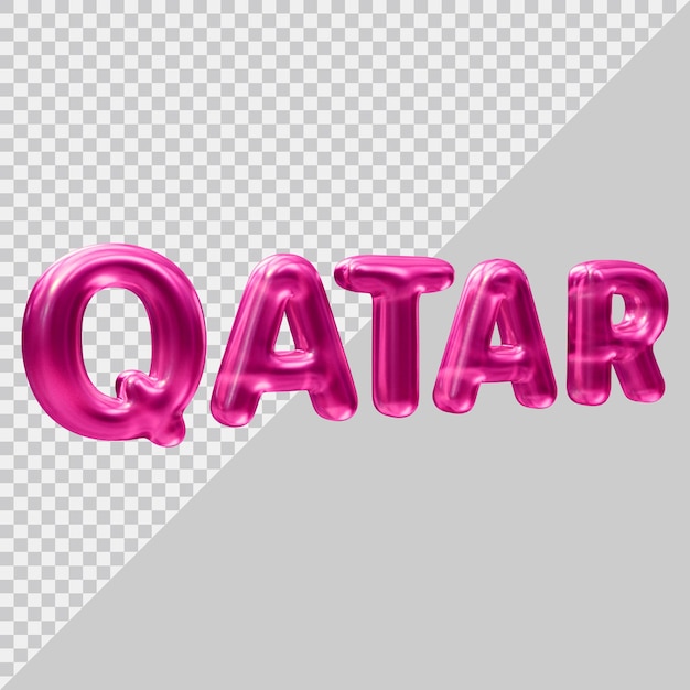 Design de efeito de texto do qatar com estilo moderno 3d
