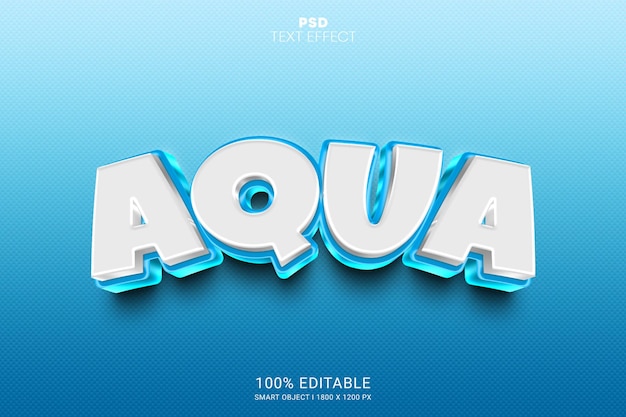 Design de Efeito de Texto Editável Aqua PSD