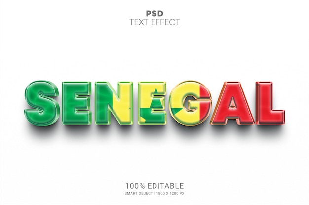 Design de efeito de texto editável psd do senegal