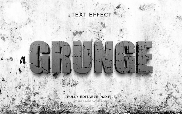 PSD design de efeito de texto grunge