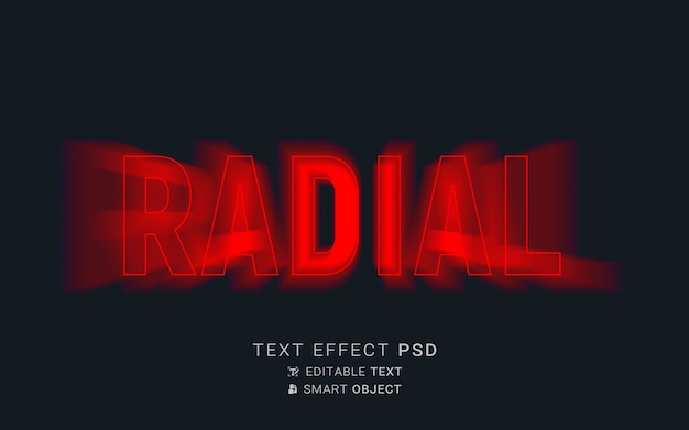 PSD design de efeito de texto radial